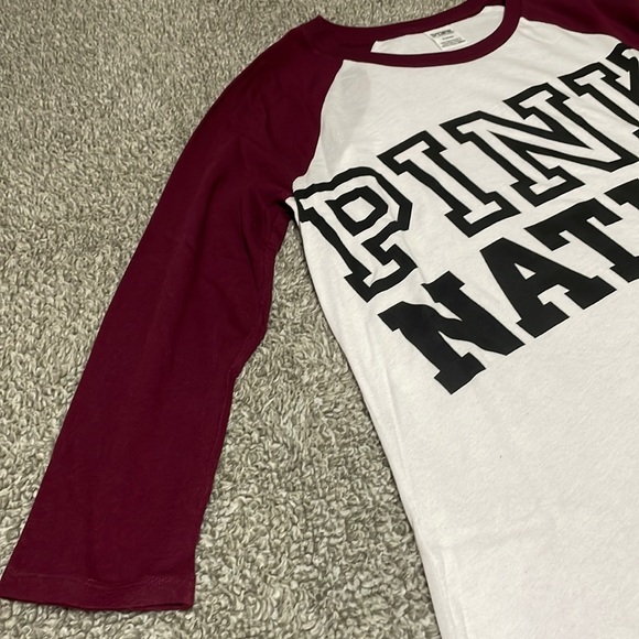 Ladies Pink Victoria Secret l/s top with Pink Nation lettering in front Sz M - Picture 3 of 10